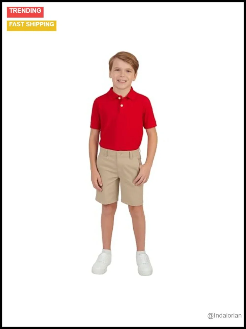 Kids Short Sleeve Pique Polo Uniform Shirt Cotton Blend 3 Button
